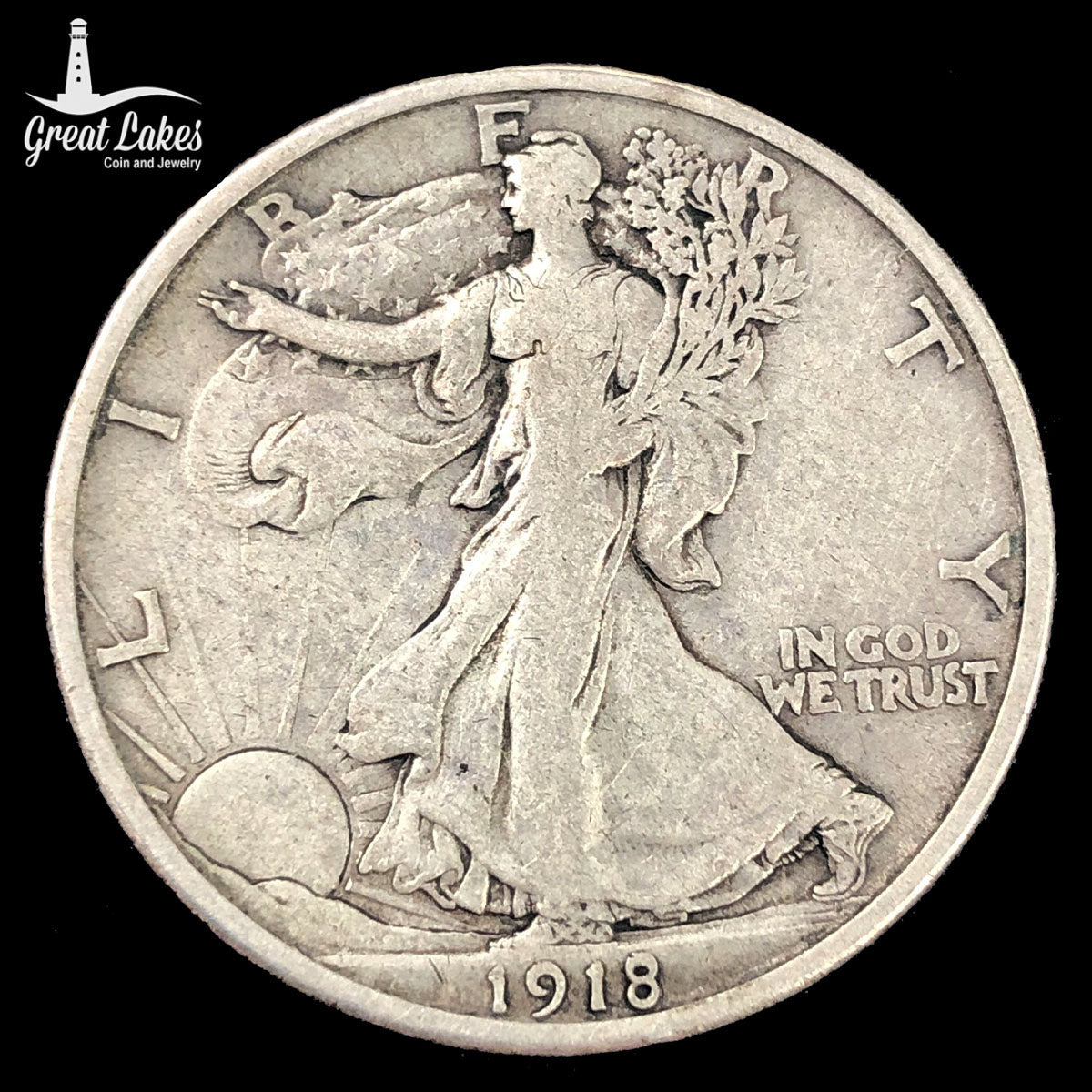 1918-S Walking Liberty Half Dollar (VF)