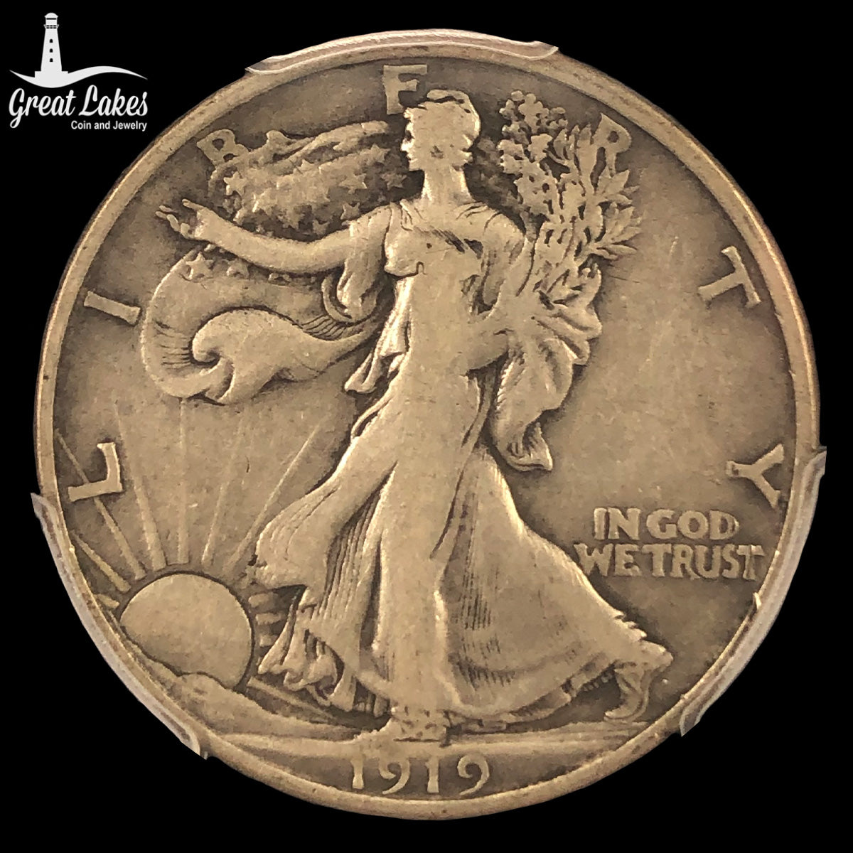 1919-D Walking Liberty Half Dollar PCGS F15