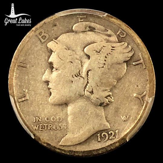 1921-D Mercury Dime PCGS VG10