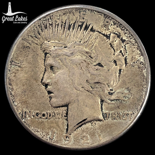 1921 Peace Silver Dollar (Toned) (AU)