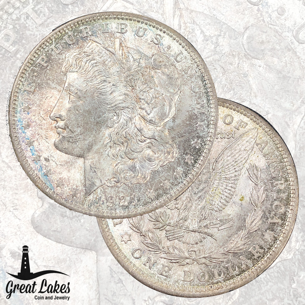 1921 Morgan Silver Dollar Toned (BU)