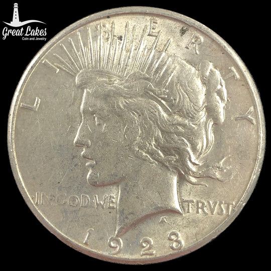 1923-S Peace Silver Dollar (AU) (Cleaned)