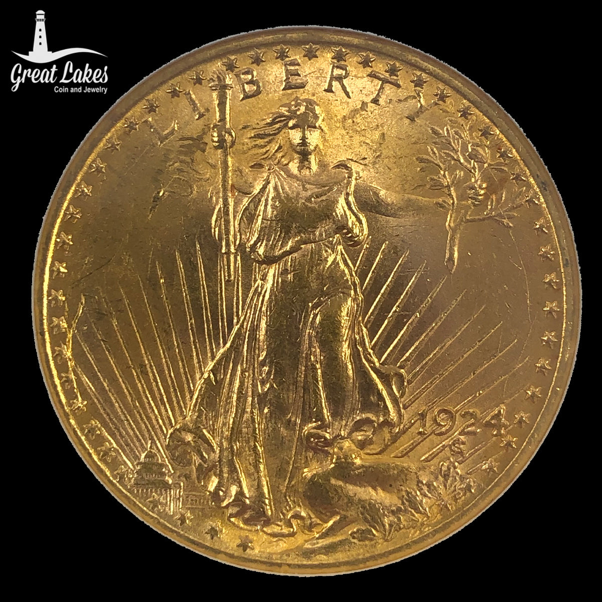 1924 $20 Saint Gaudens Double Eagle NGC MS62