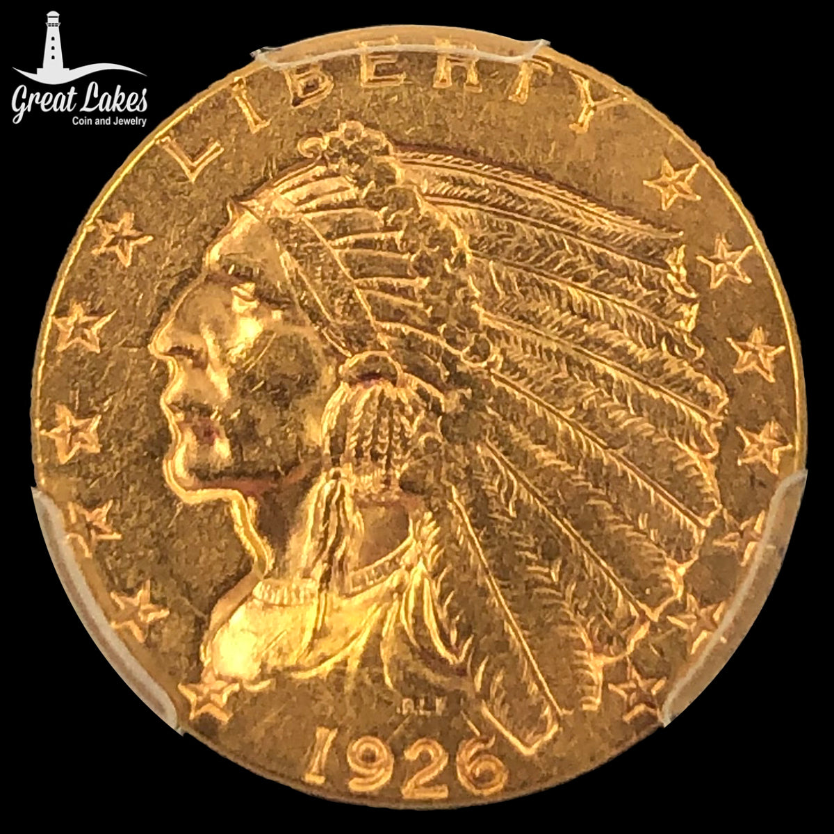 1926 $2.5 Indian Gold Quarter Eagle PCGS AU58
