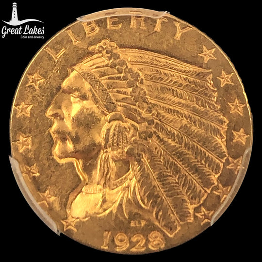 1928 $2.5 Indian Gold Quarter Eagle PCGS MS61