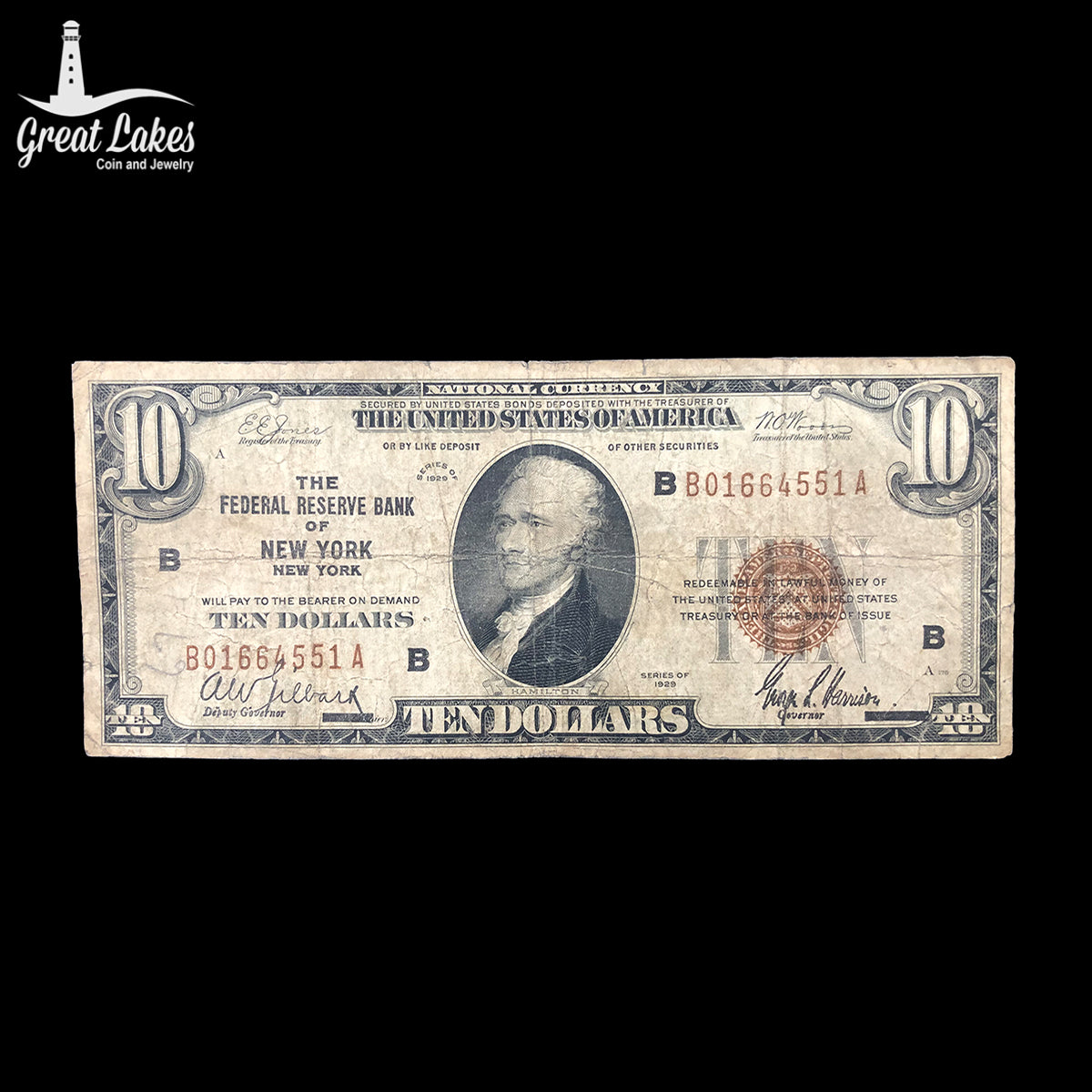 1929 $10 Federal Reserve Bank Note (F)