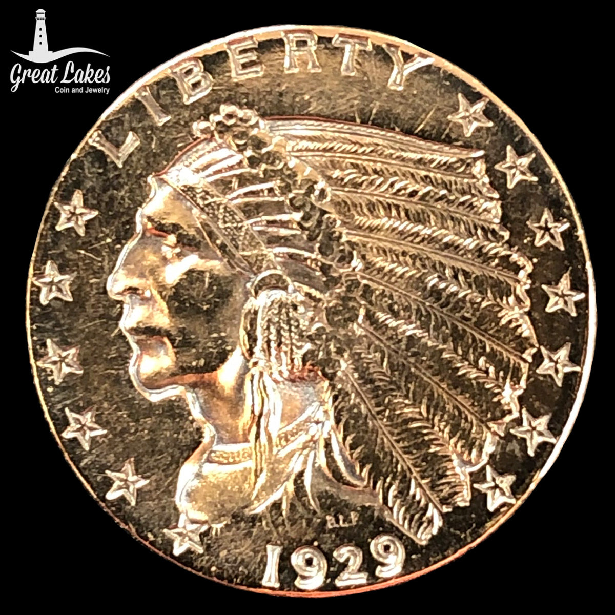 1929 $2.50 Indian Gold Quarter Eagle (Ex-Jewelry)