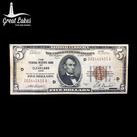 1929 $5 Federal Reserve Bank Note (VF)
