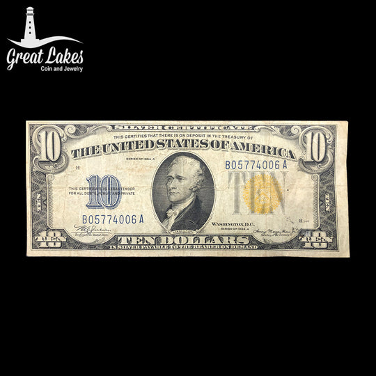 1934 A $10 North Africa Note (F / VF)