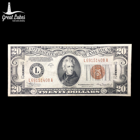 1934 A $20 Hawaii Note (XF)