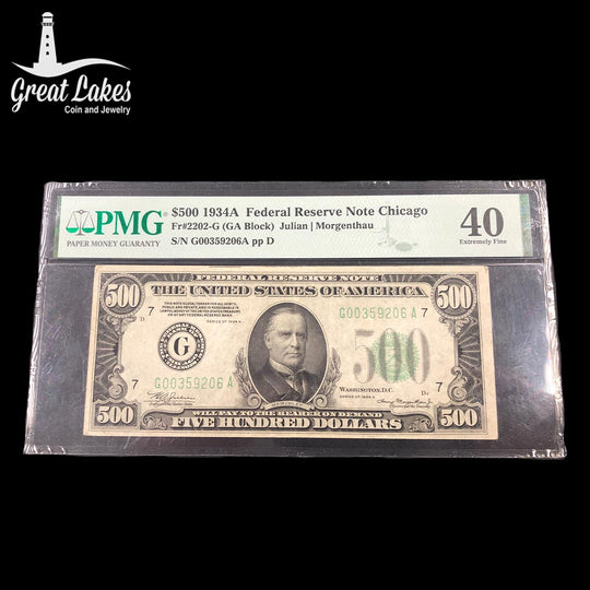 1934 A $500 Federal Reserve Note PMG XF40