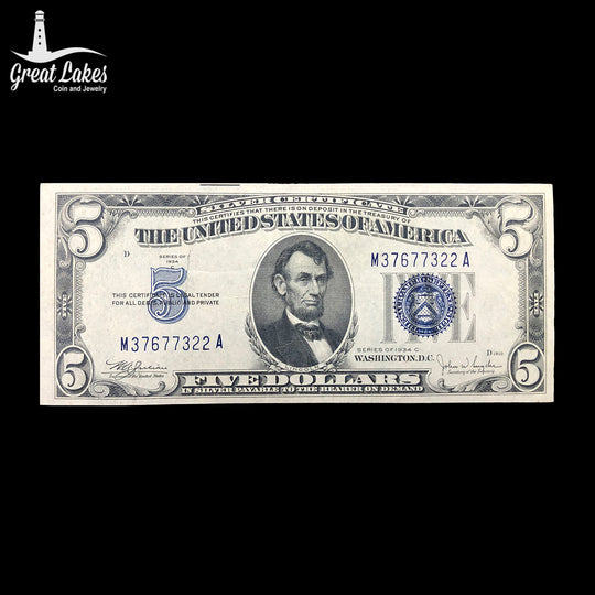 1934-C $5 Silver Certificate (XF)