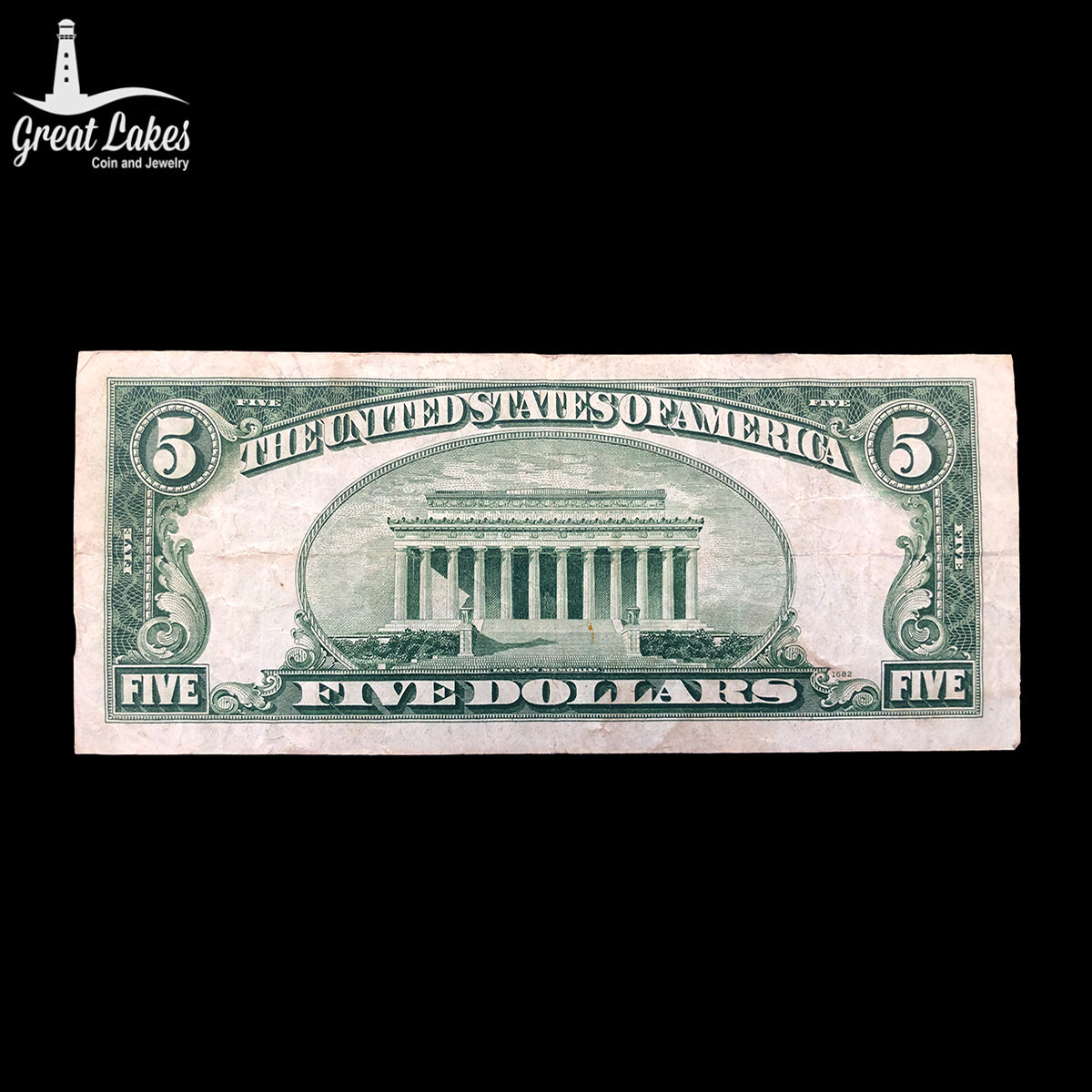 1934-D $5 Silver Certificate (VF) (Stained)