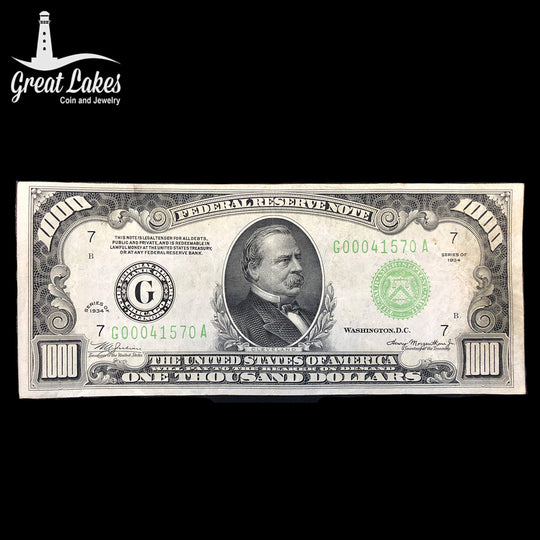 1934 $1000 Federal Reserve Note (VF)