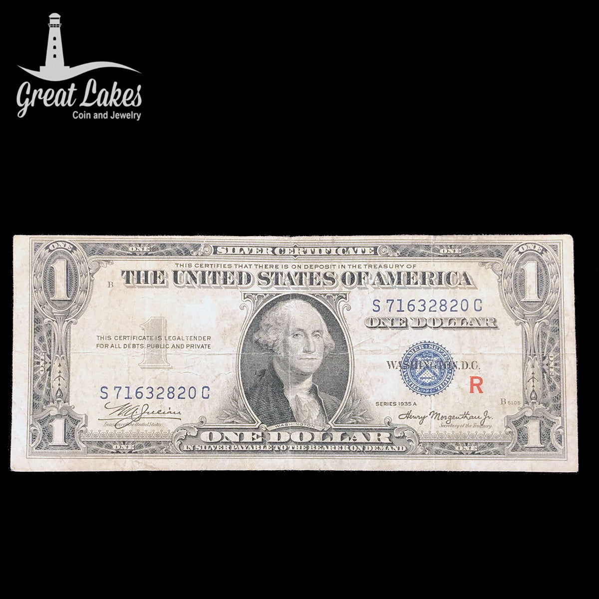 1935 A $1 Silver Certificate “R” Experimental Note (VF)