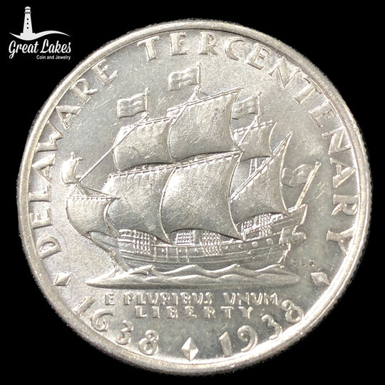 1936 Delaware Commemorative Silver Half Dollar (XF / AU)