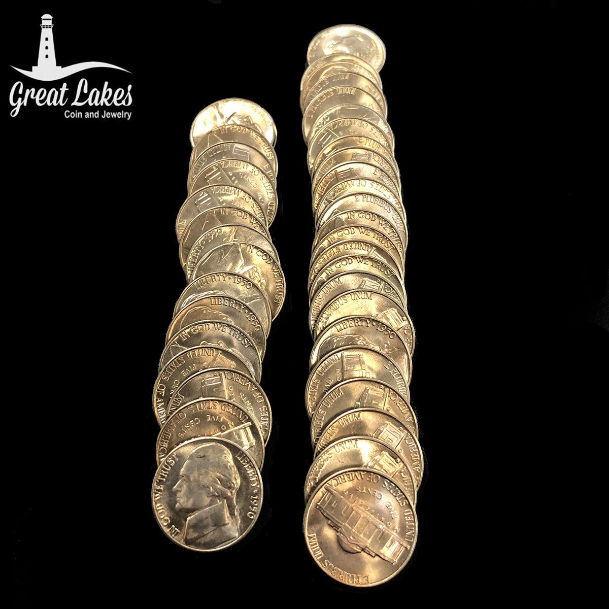 1950-D Jefferson Nickel Roll (BUs)