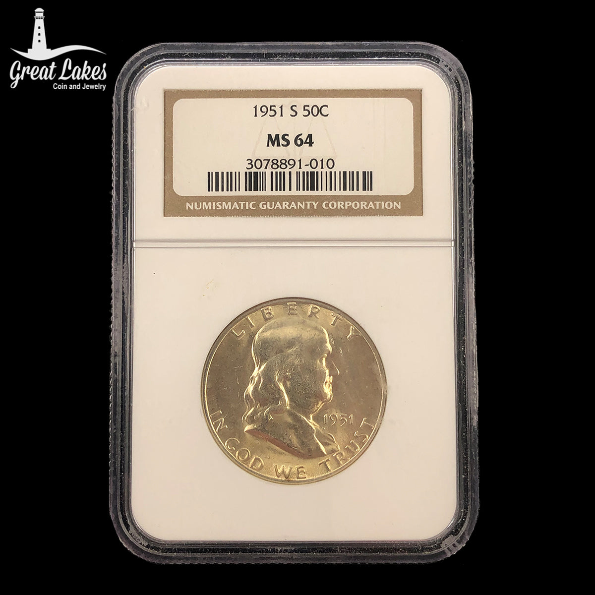 1951-S Franklin Half Dollar NGC MS64