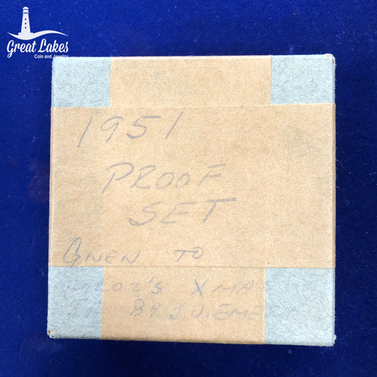 1951 Proof Set Original Box and Cellophane (Missing Penny)