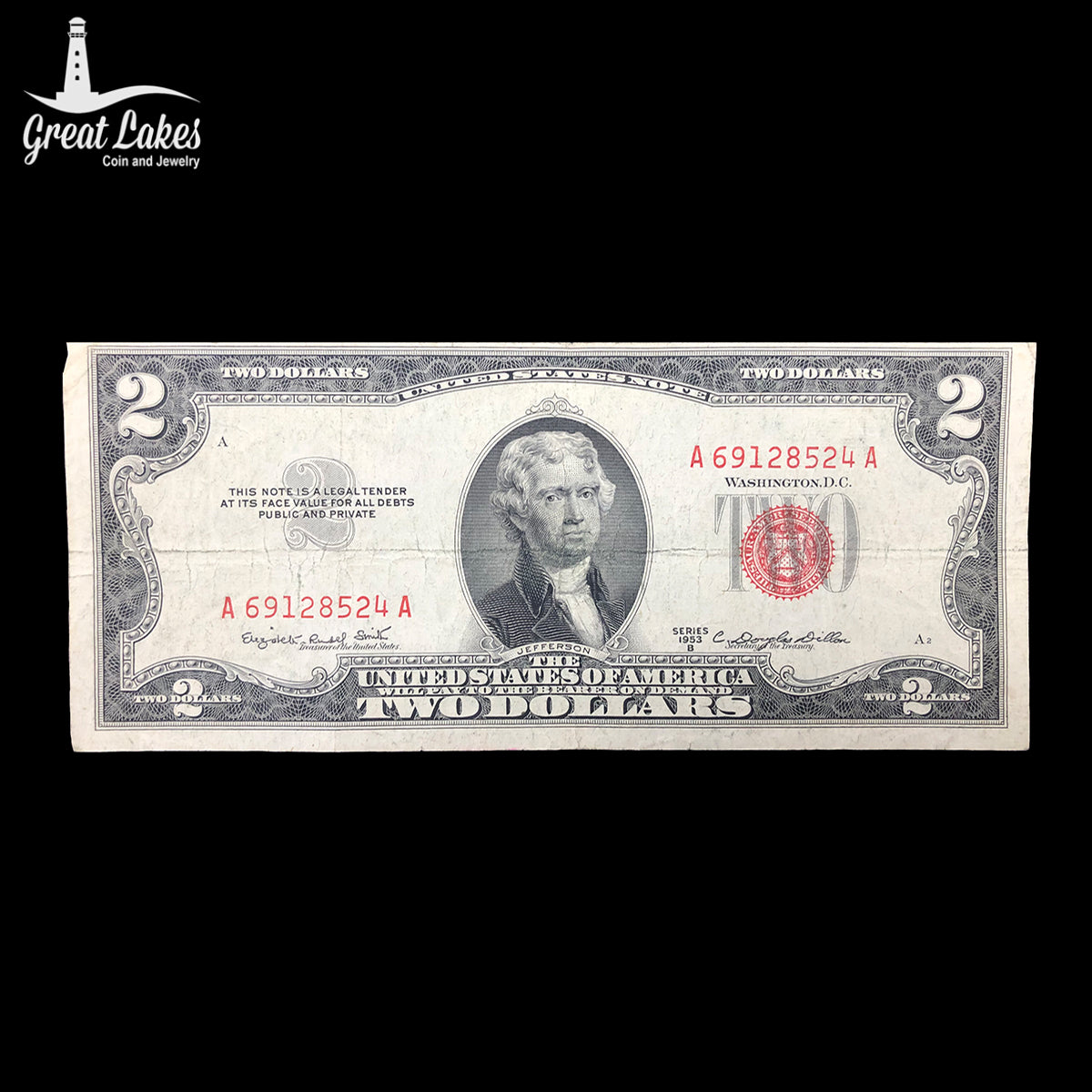 1953-B $2 Legal Tender (F)