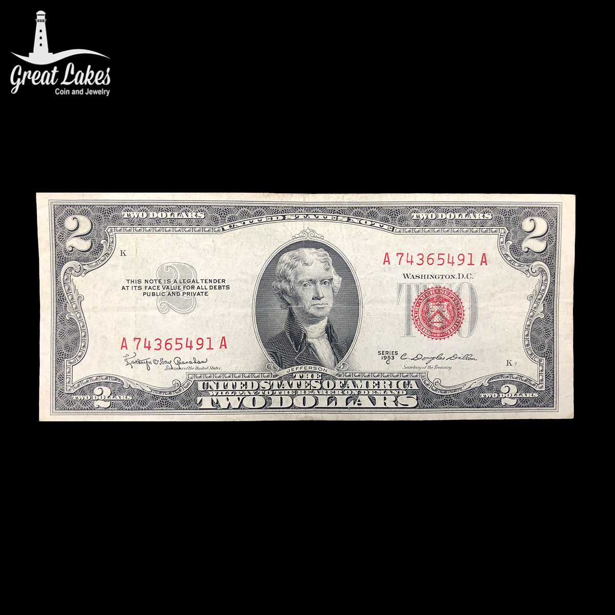 1953 C $2 Legal Tender Note (VF)