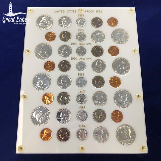 1958-1964 Silver Proof Sets in Capital Plastic Holder