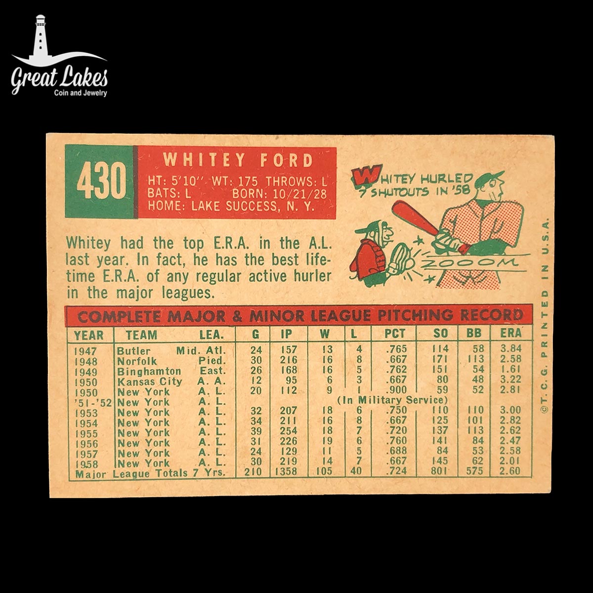 1959 Topps Whitey Ford Card #430