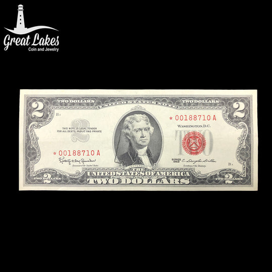 1963 $2 Legal Tender Star Note XF $8 (Teller Stamp)