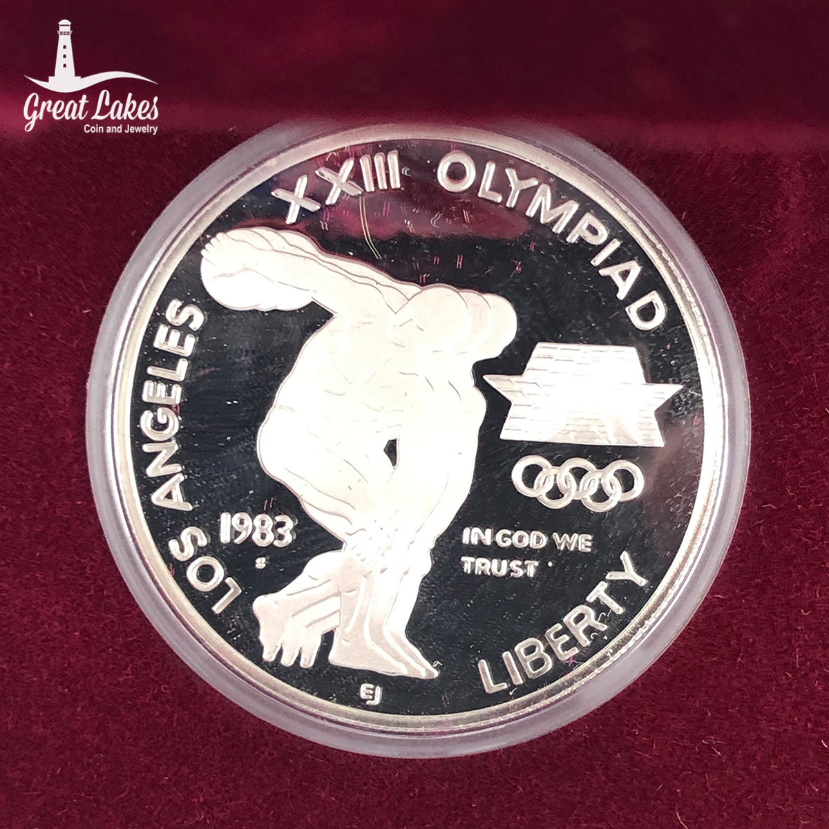 1983-S Olympic $1 Silver Commemorative Proof (With Box &amp; COA)