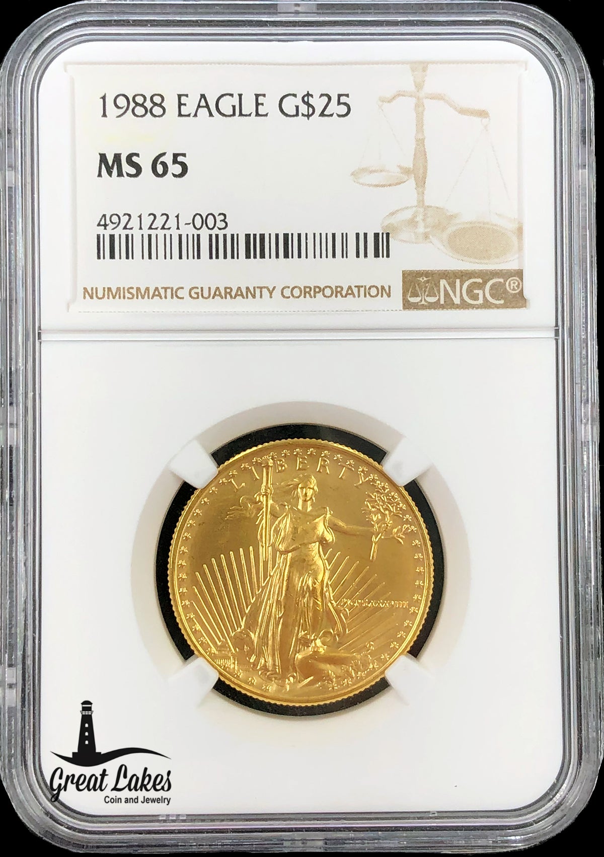 1988 1/2 oz American Gold Eagle NGC MS65