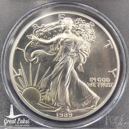 1989 American Silver Eagle PCGS Gem Uncirculated WTC Ground Zero