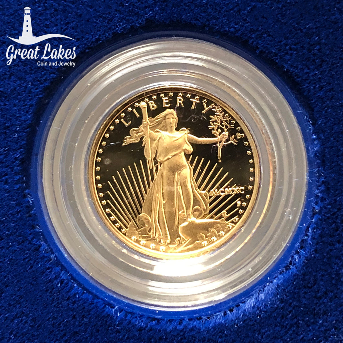 1990 Proof 1/10 American Gold Eagle (with Box &amp; CoA)