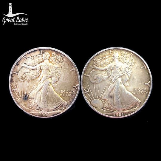 Lot of 2 1991 1 oz American Silver Eagles