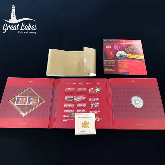 1998 Canadian $15 Year of the Tiger Coin & Stamp Set