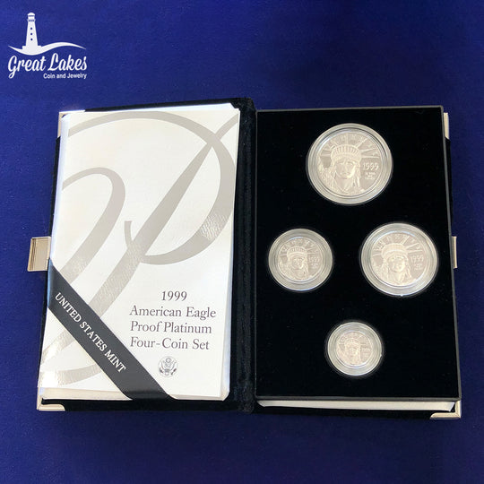 1999 Four Piece Proof Platinum Eagle Set (With Box & CoA)