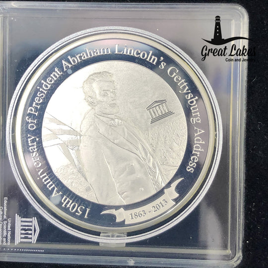 2013 Fiji 1 oz Proof Silver 150th Anniversary Abraham Lincoln Gettysburg Address