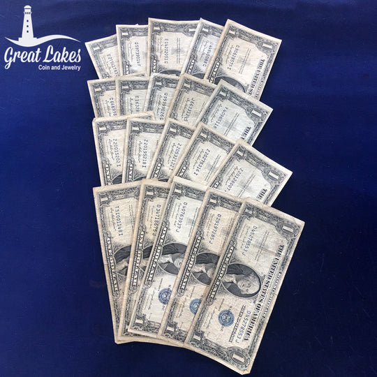 Lot of 20 1935 Series $1 Silver Certificates (VG-XF)