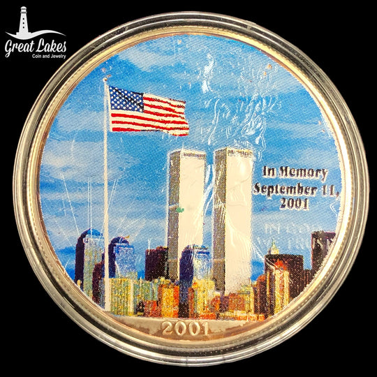 2001 1 oz American Silver Eagle (World Trade Center Painted)