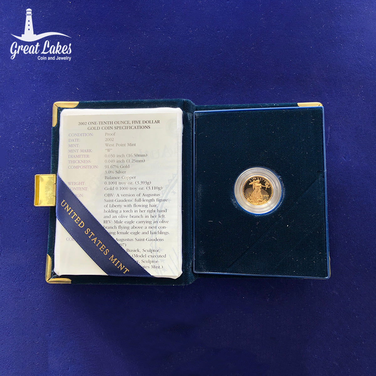 2002 1/10 Proof American Gold Eagle (With Box &amp; CoA)