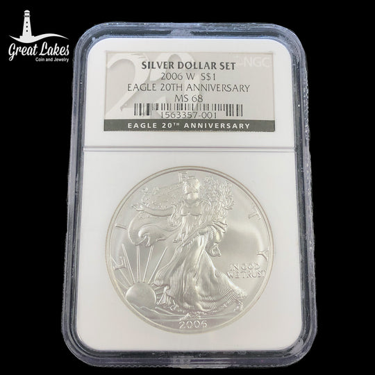2006 W 1 oz American Silver Eagle 20th Anniversary NGC MS68