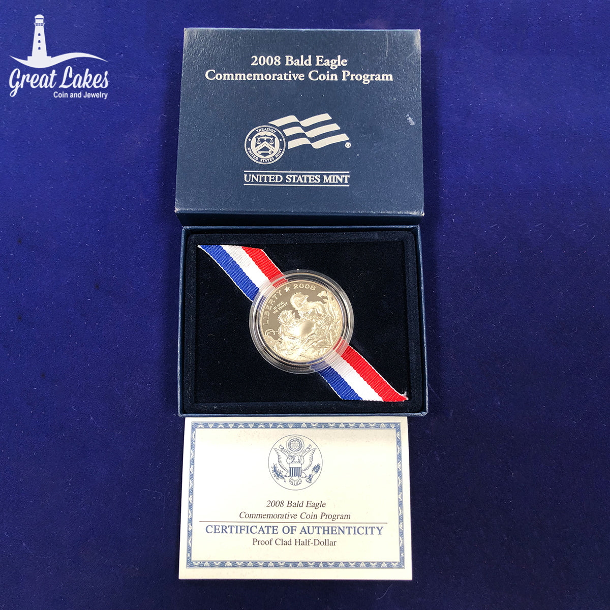 2008-S Bald Eagle Proof Half Dollar (With Box &amp; CoA)