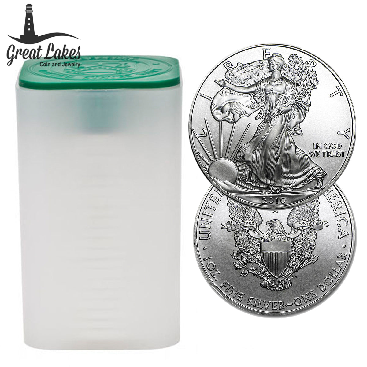 Tube of 20 2010 1 oz American Silver Eagles