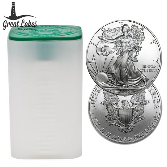 2010 1 oz American Silver Eagles Tube of 20 (Slightly Off Quality)