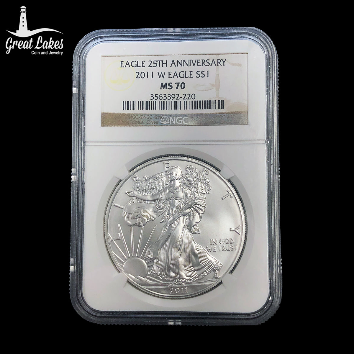 2011 W 1 oz American Silver Eagle NGC MS70 25th Anniversary