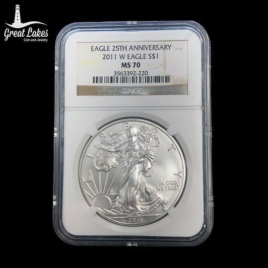 2011 W 1 oz American Silver Eagle NGC MS70 25th Anniversary