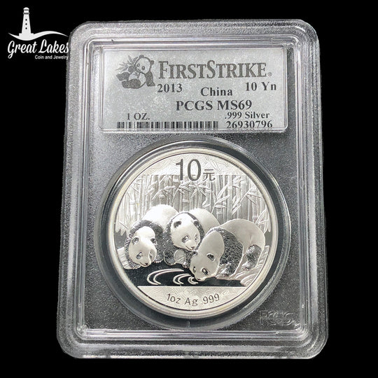 2013 Chinese 1 oz Silver Panda PCGS MS69 (FS)