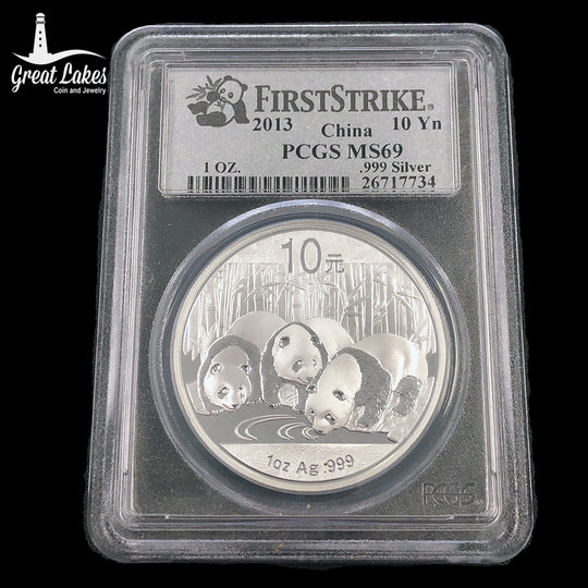 2013 Chinese 1 oz Silver Panda PCGS MS69 First Strike