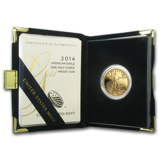 2014 1/2 oz Proof American Gold Eagle (with Box & CoA)