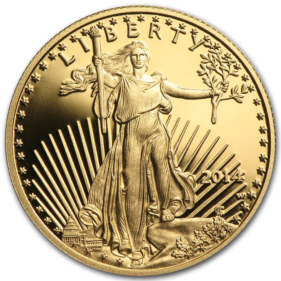 2014 1/2 oz Proof American Gold Eagle (with Box &amp; CoA)