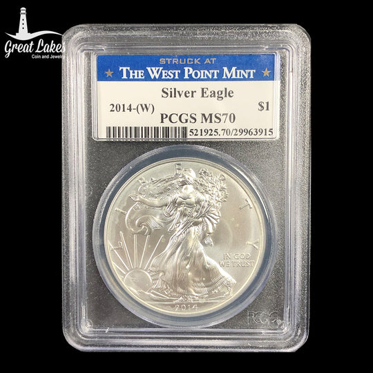 2014 W 1 oz American Silver Eagle PCGS MS70 West Point